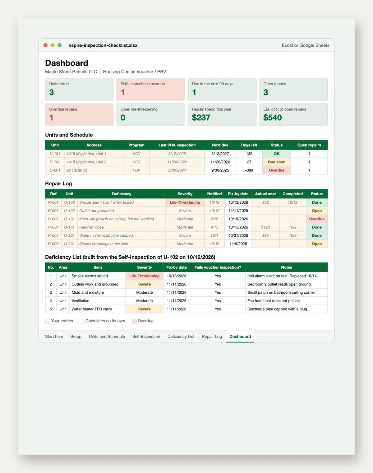 NSPIRE and Section 8 Inspection Checklist Kit: preview 2